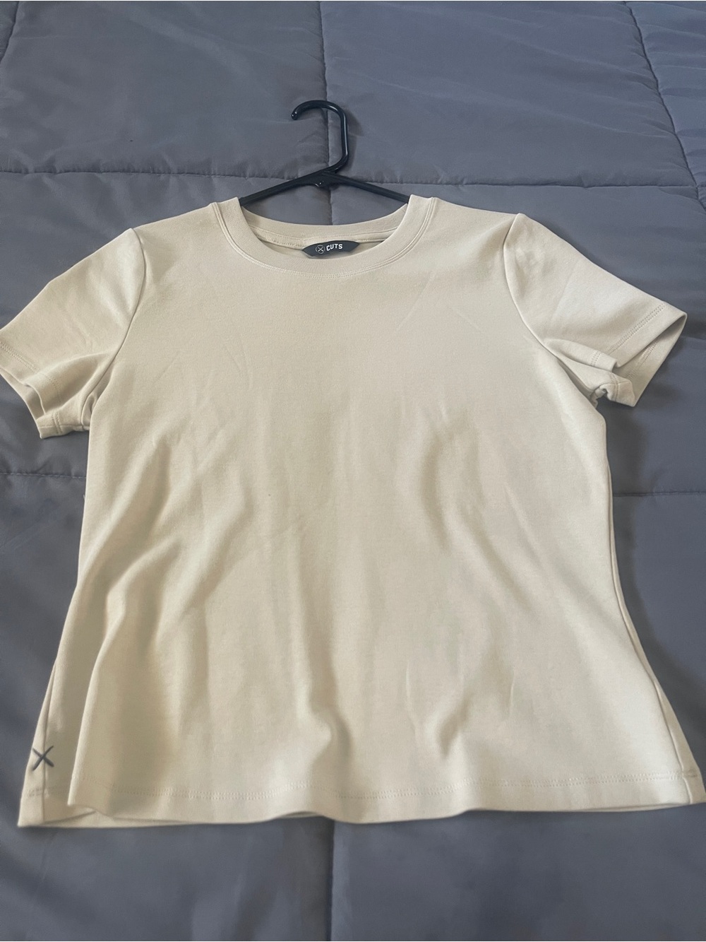 Cuts Clothing Short Sleeve Crew Neck Top - Cream
